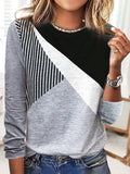 Casual Long Sleeve Round Neck T-Shirt