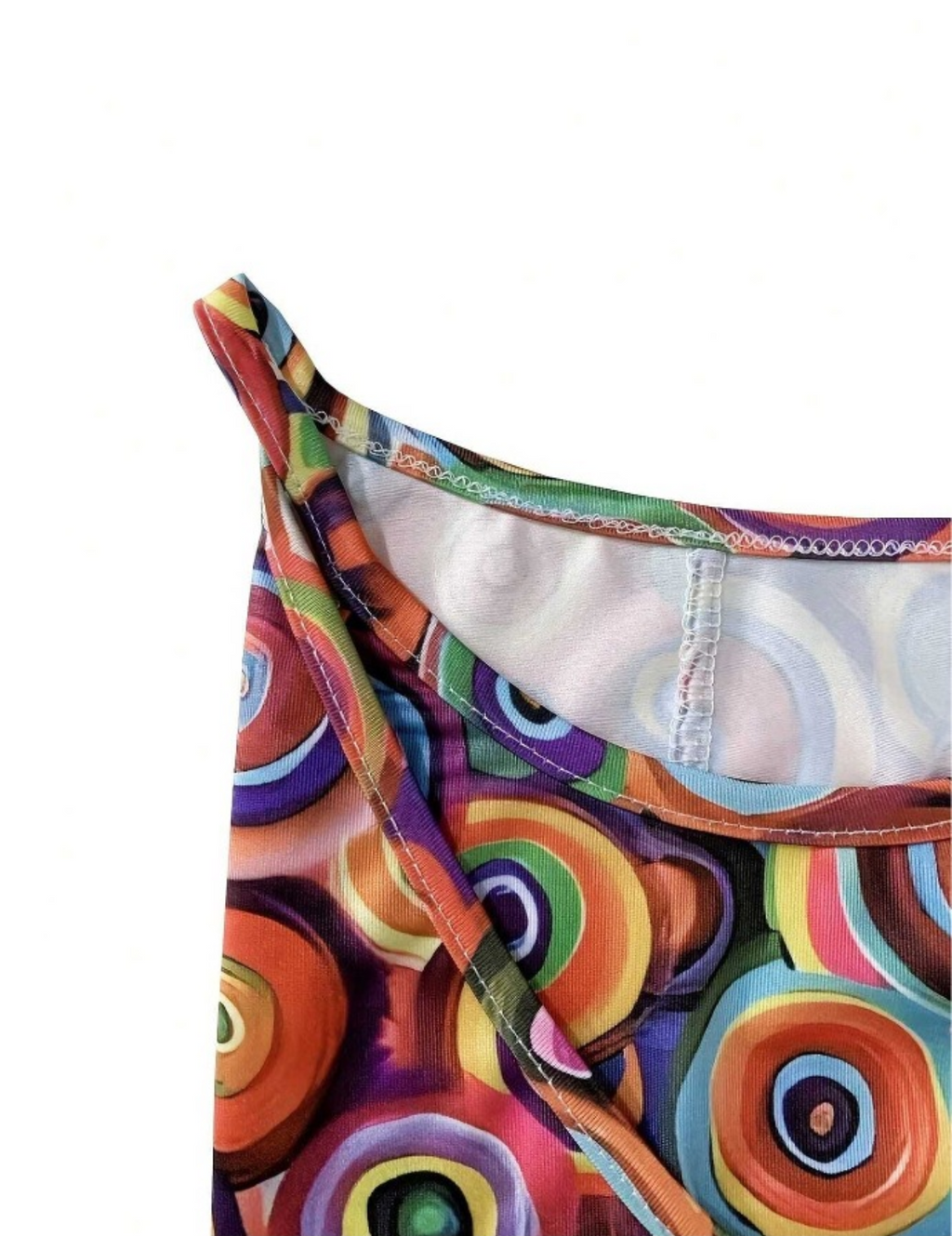 Abstract Print Elegant Crew Neck Casual Dress