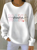 Crew Neck Letter Pattern Simple Sweatshirt