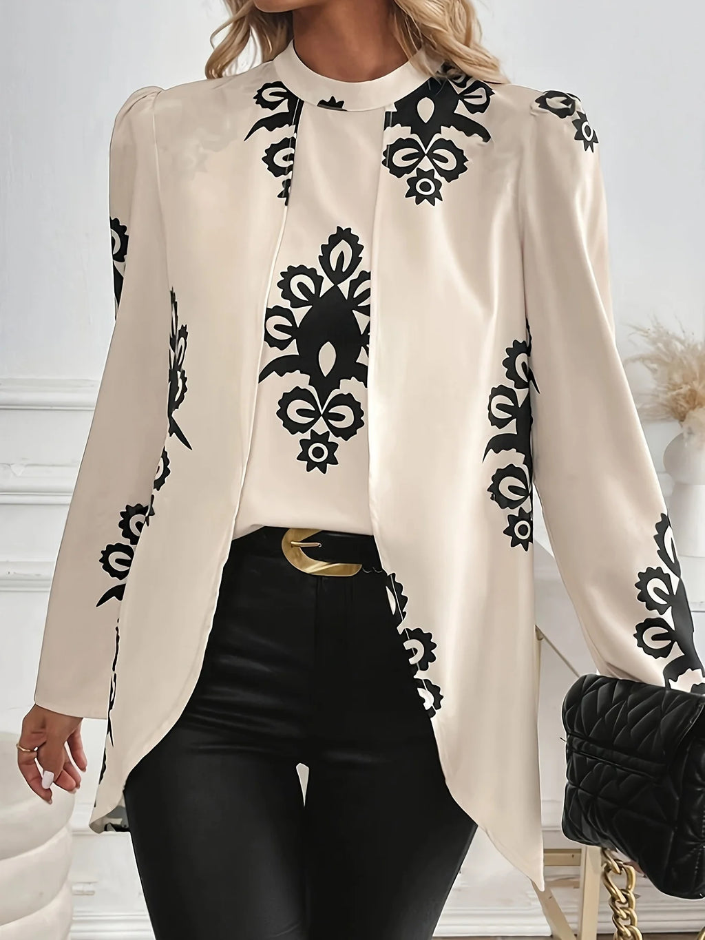 Ethnic Casual Crew Neck Shirt