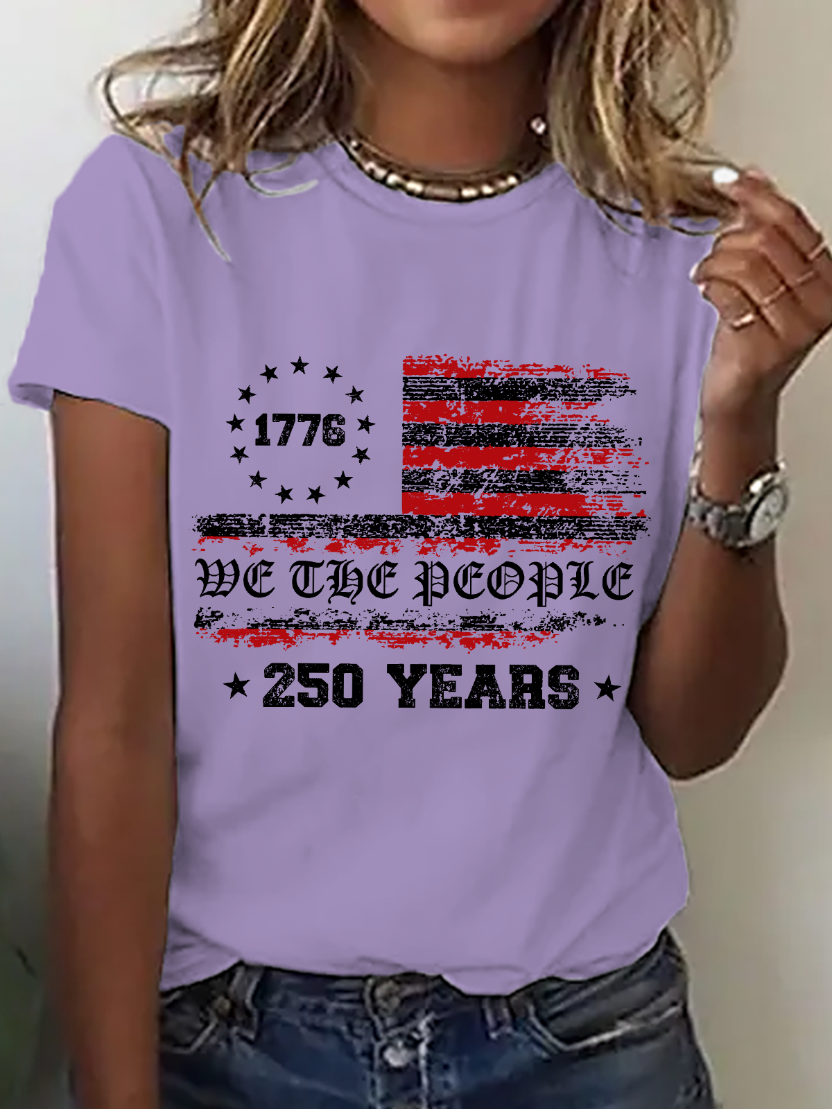 Women's 250th America Anniversary Shirt, We The People short-sleeved T-shirt