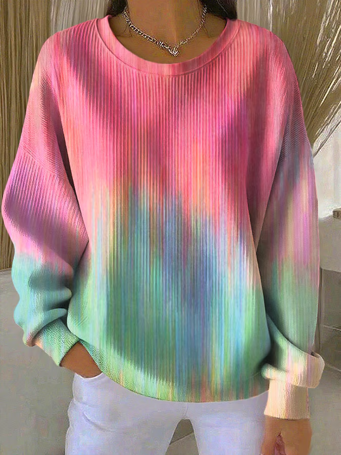 Casual Printing Crew Neck Sweatshirt