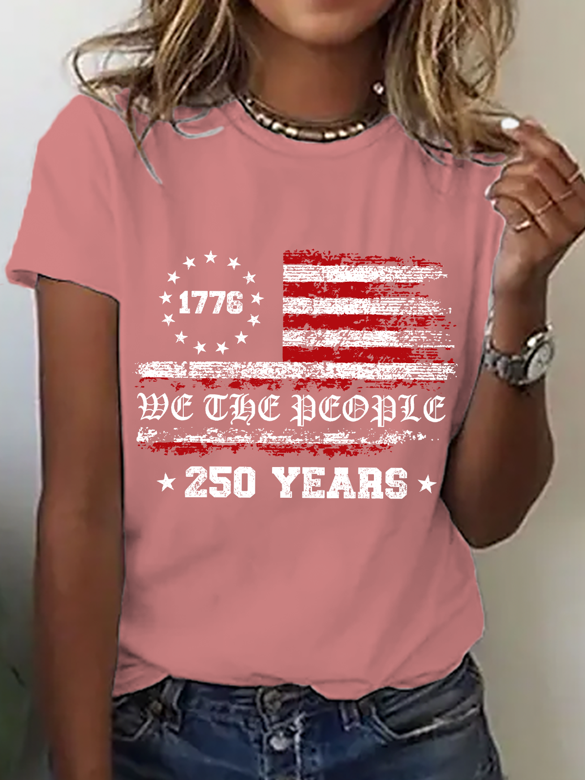 Women's 250th America Anniversary Shirt, We The People short-sleeved T-shirt