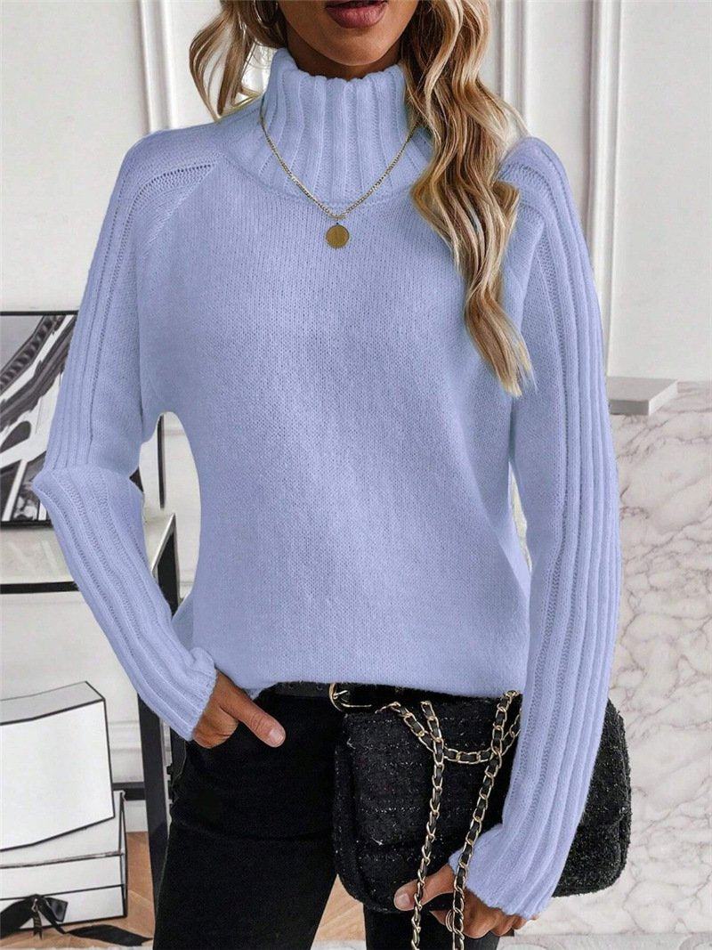 Split Joint Mock Neck Wool/Knitting Urban Sweater