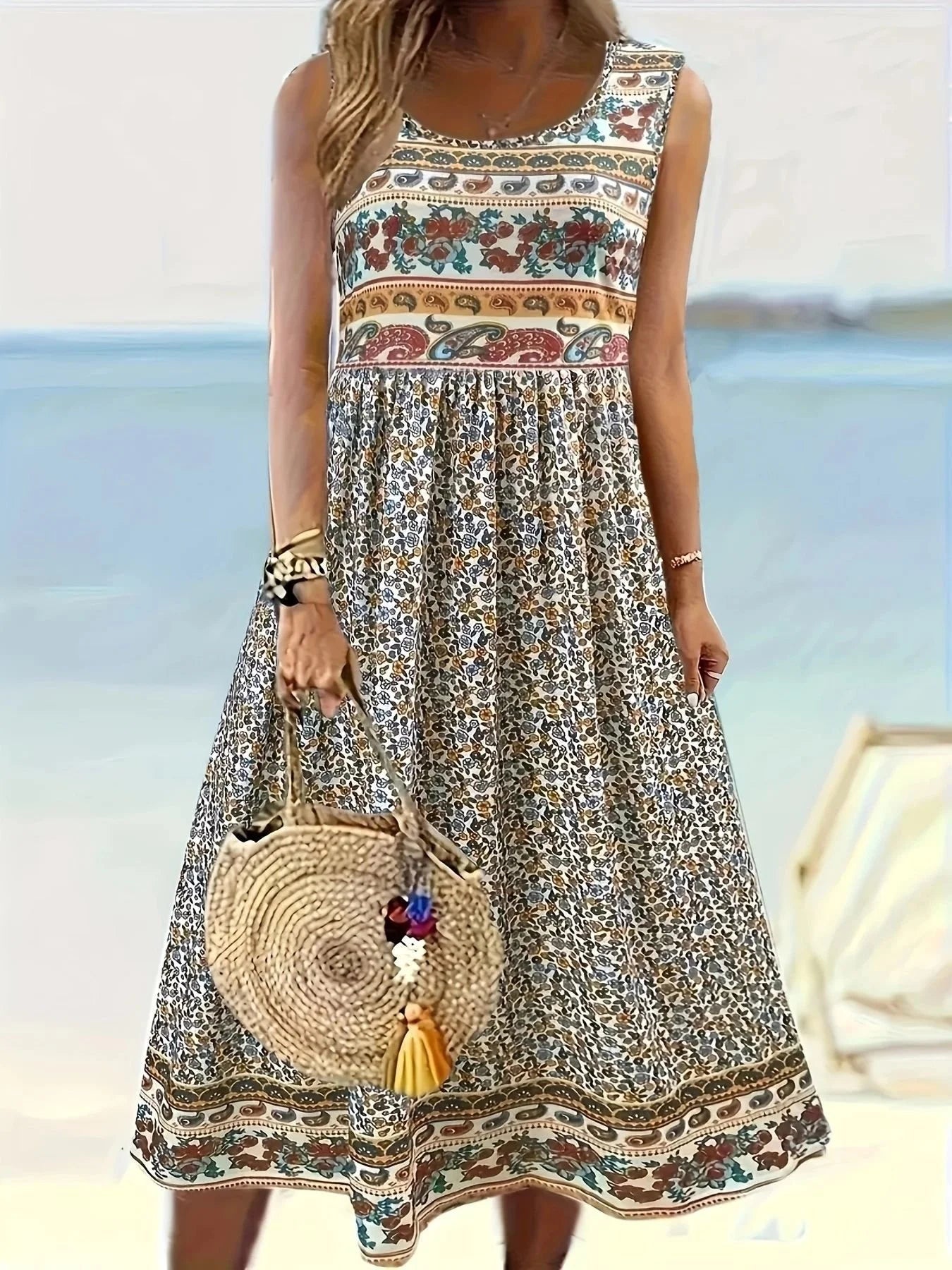 Floral Casual Dress With No