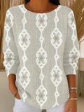 Simple Crew Neck Regular Fit Printing Sweater