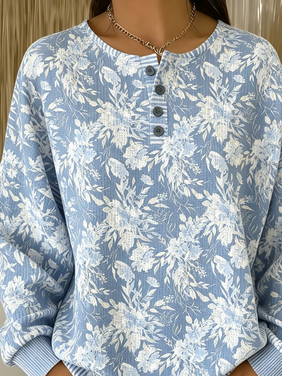Casual Floral Others Loose Sweatshirt