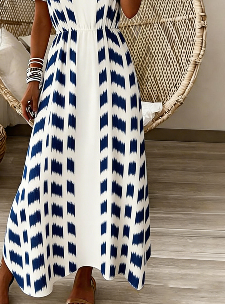 Vintage Linen Blend Dress With No