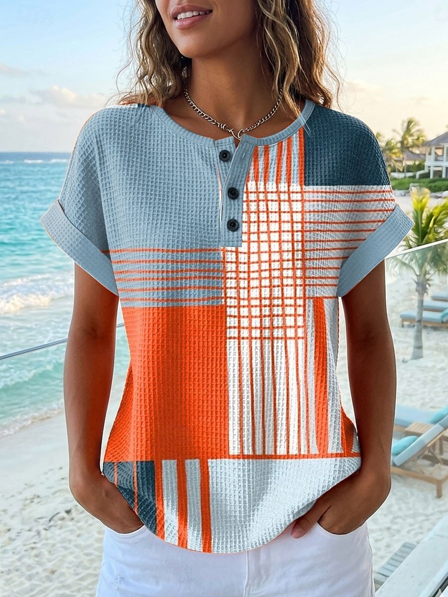 Plaid Loose Others Vintage T-Shirt