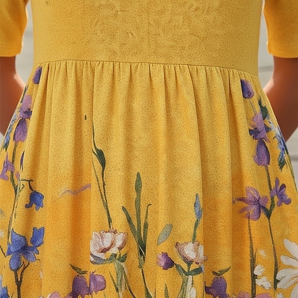 Cotton-Blend Vintage Dress With No