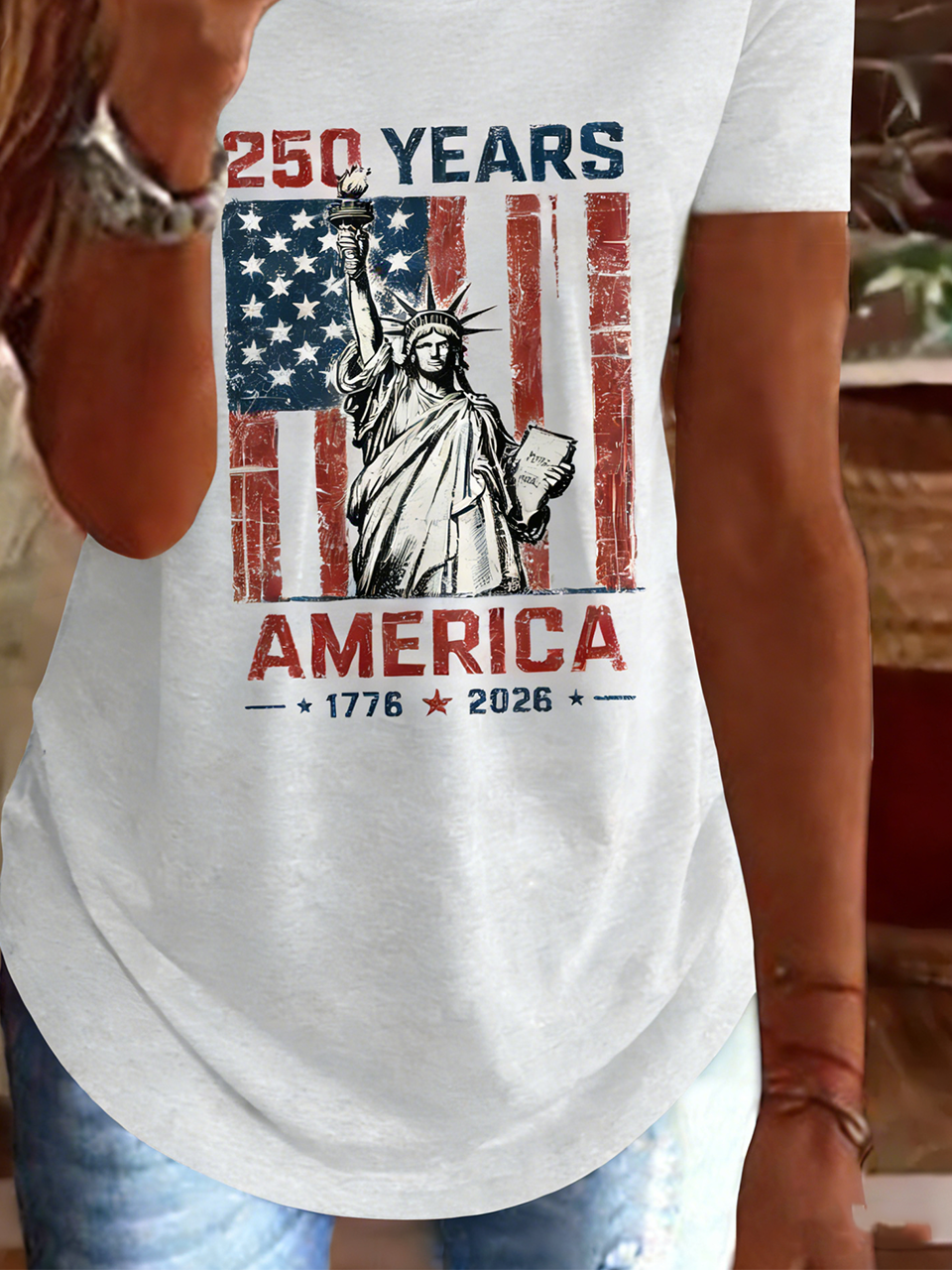 Retro American 250th Anniversary T-shirt Vintage Independence Day T-shirt
