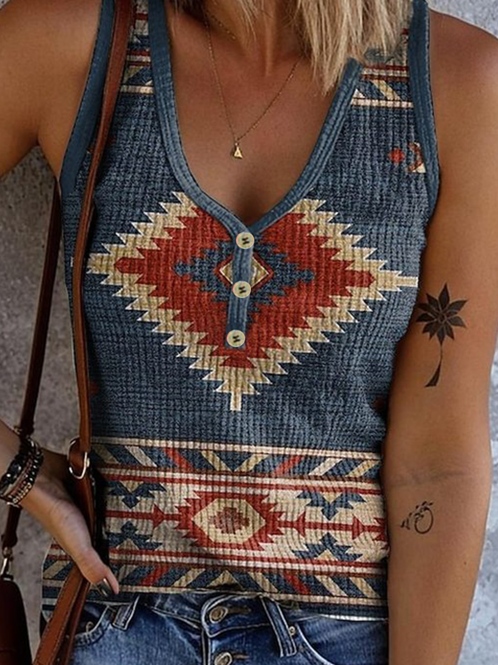 V Neck Casual Regular Fit Tank Top