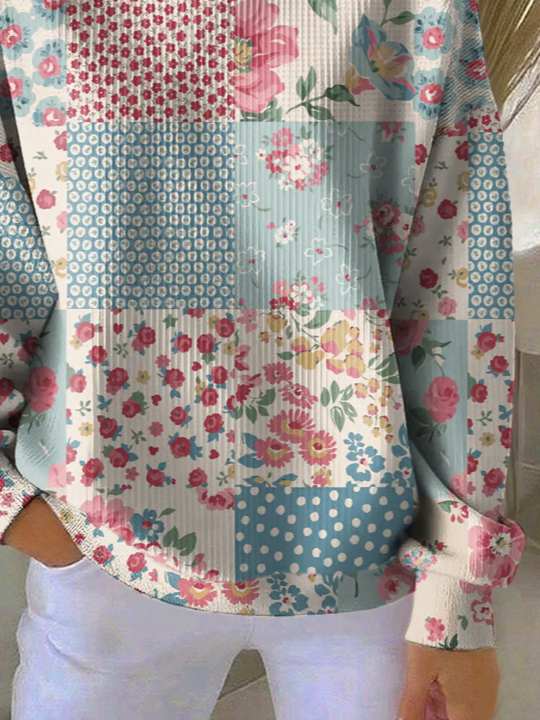 Printing Casual Floral Sweatshirt