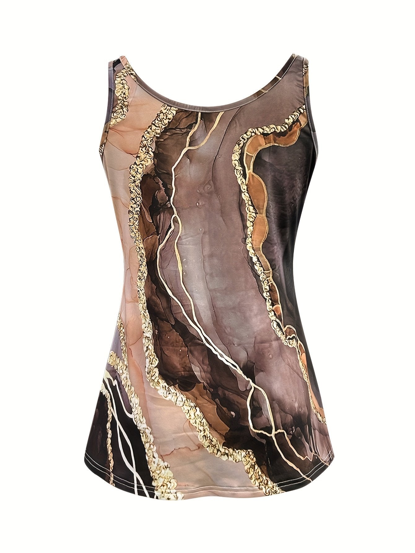Cotton-Blend Elegant Striped Loose Tank Top