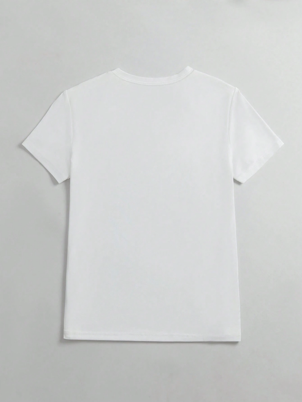 Simple Casual V-Neck Printed Long-Sleeved T-Shirt