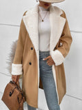 Fluff/Granular Fleece Fabric Street Split Joint Coat