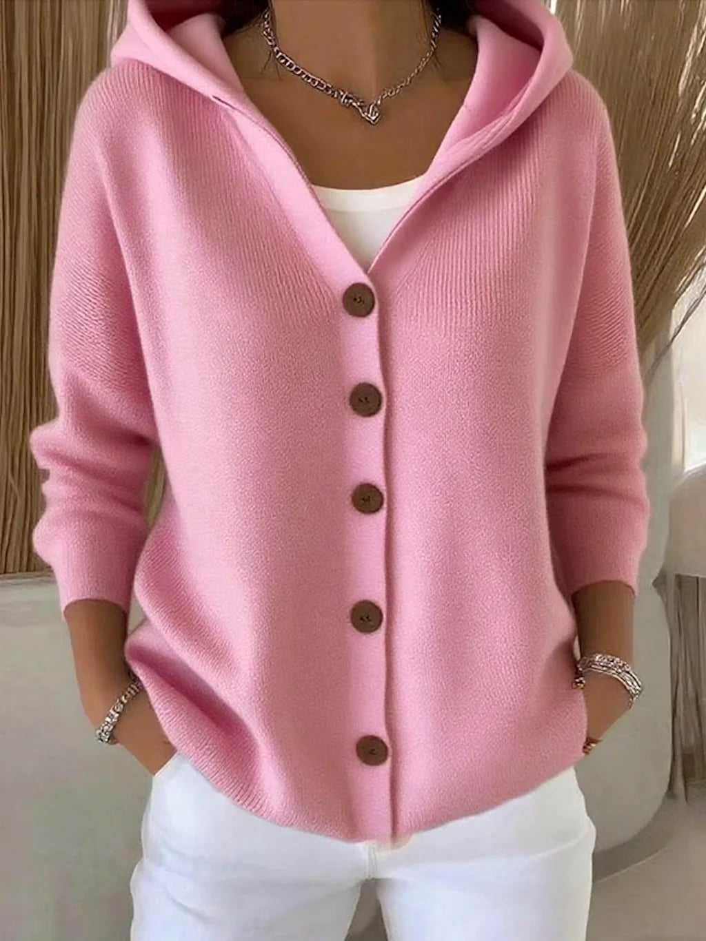 Women Casual Plain Spring/Fall Hoodie Long Sleeve Cardigan