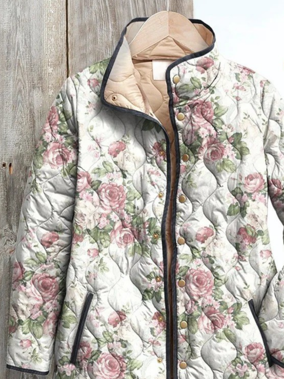 Floral Vintage Printing Loose Padded Jacket