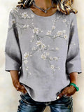 Crew Neck Elegant Loose Shirt