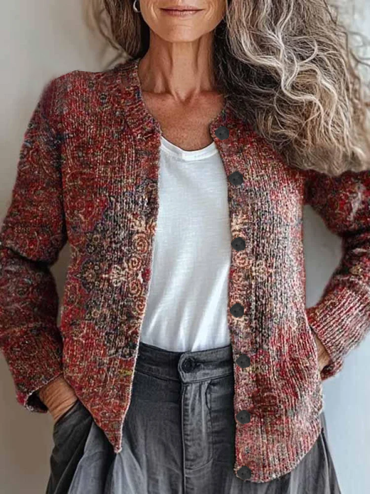 Regular Fit Vintage Ethnic Cardigan