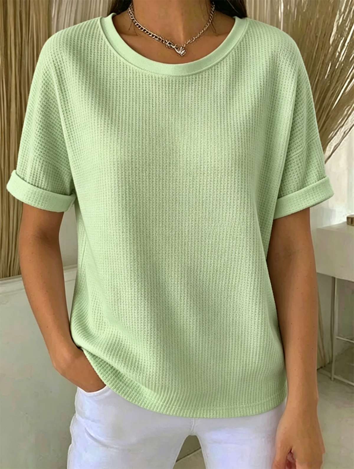 Others Plain Vintage Loose T-Shirt