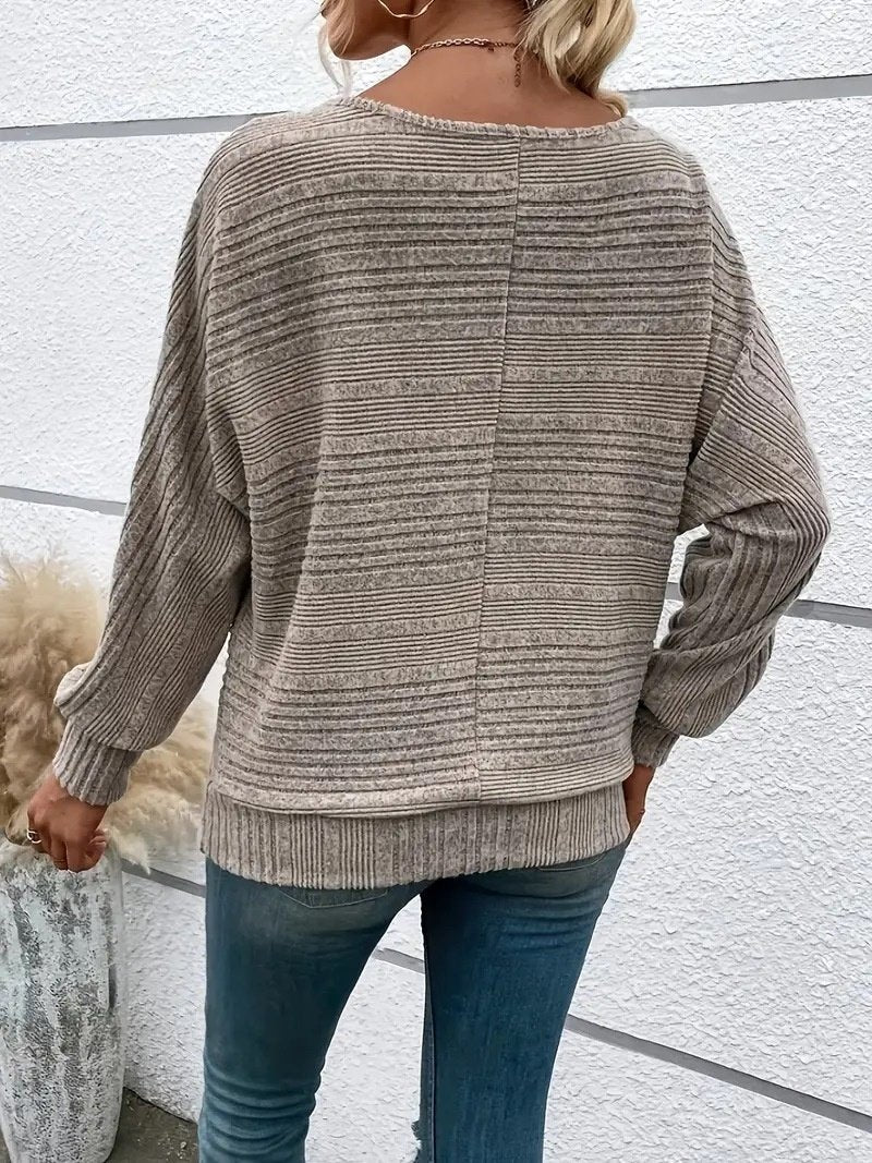 Women's Long Sleeve T-shirt Spring/Fall Green Plain Split Joint Crew Neck Daily Going Out Casual Top