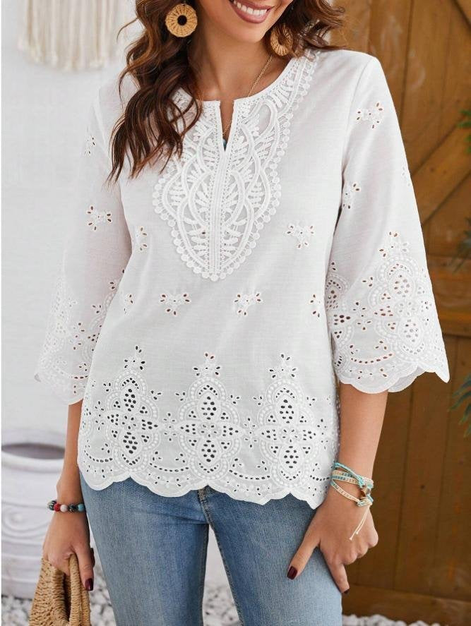 Others Plain Loose Elegant Shirt