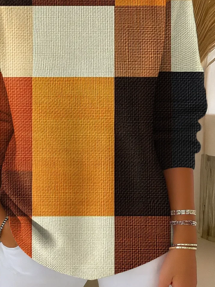 Casual Crew Neck Regular Fit Multicolor Block Sweater
