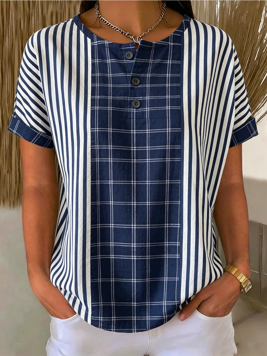 Geometric Loose Others Vintage T-Shirt