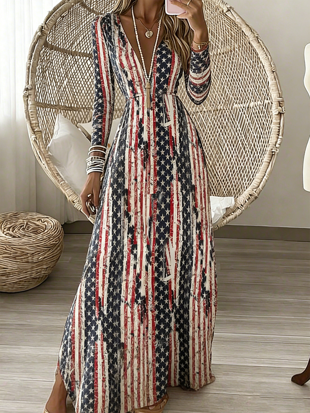 Vintage Independence Day Dress With No