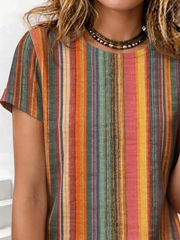 Cotton Casual Crew Neck T-Shirt