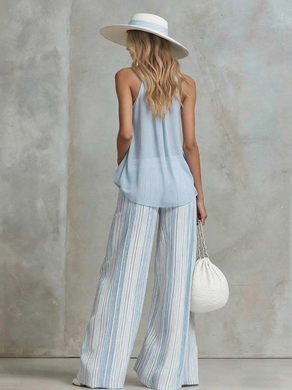 Striped Elegant Others Loose Two-Piece Set