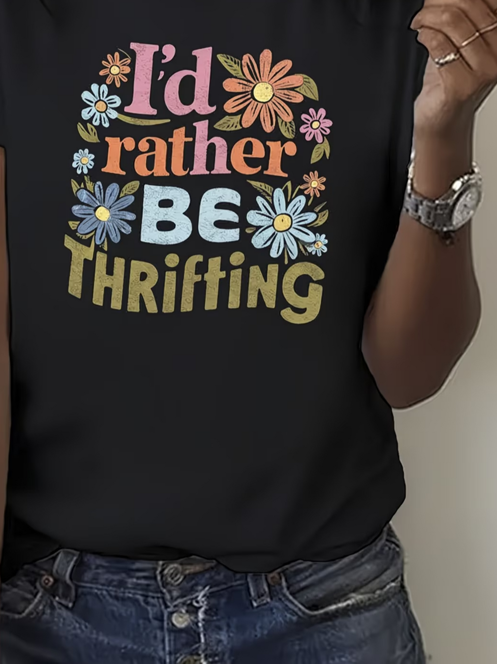 Women's Short Sleeve T-shirt Summer Black Text Letters Printing Jersey Crew Neck Daily Going Out Casual Top