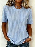 Casual Crew Neck Cotton T-Shirt