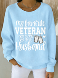 Vintage Crew Neck Loose Text Letters Sweatshirt