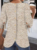Regular Fit Street Crew Neck Balloon Sleeve Blouse