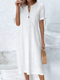 Elegant Loose Cotton Others Dress With No