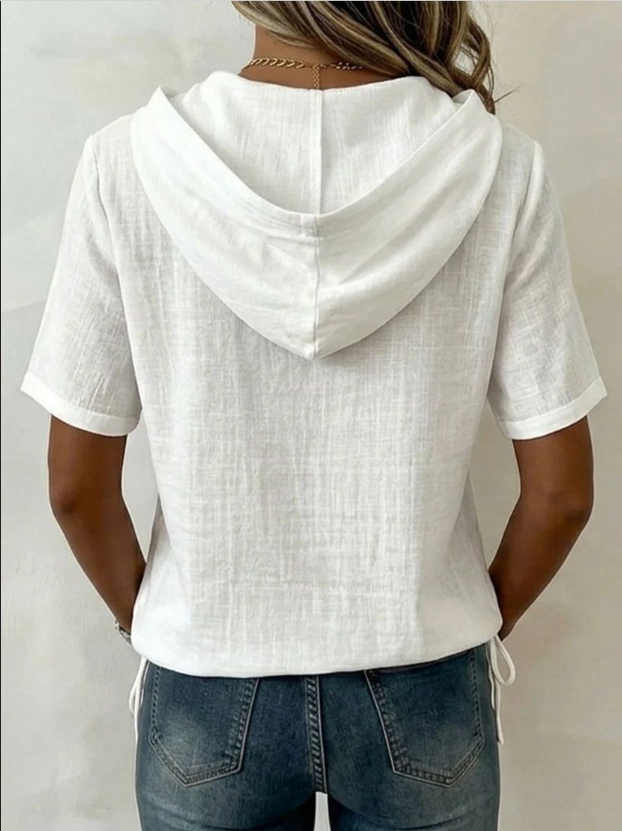 Linen Blend Loose Casual T-Shirt