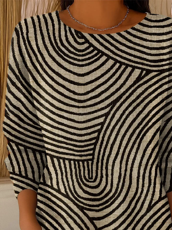 Regular Fit Abstract Casual Printing Sweater