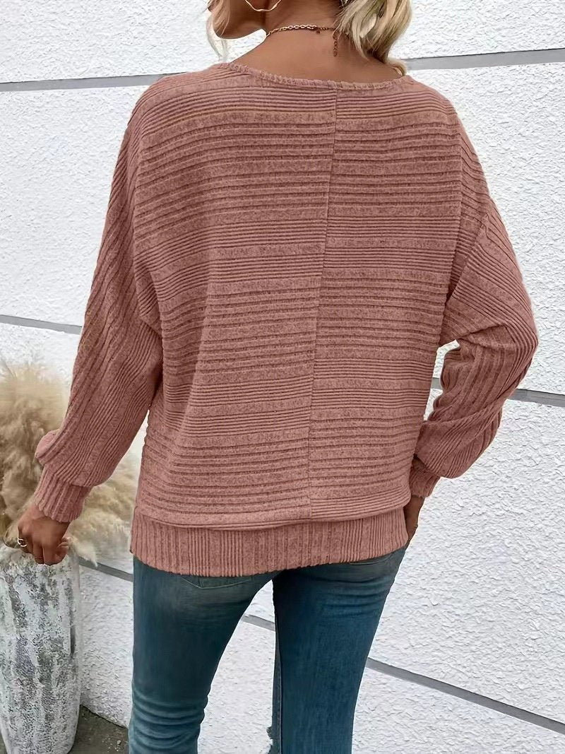 Women's Long Sleeve T-shirt Spring/Fall Green Plain Split Joint Crew Neck Daily Going Out Casual Top