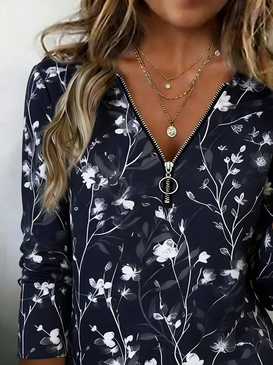 Cotton-Blend Vintage Floral T-Shirt