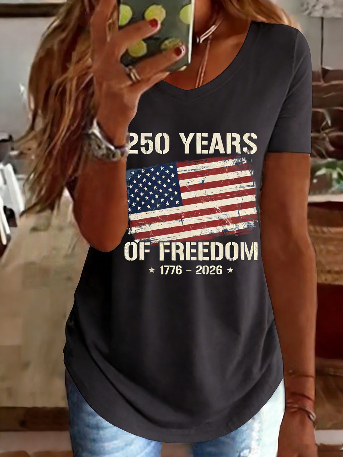 Retro American 250th Anniversary T-shirt, Vintage Independence Day T-shirt