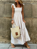 Plaid Regular Fit Elegant Dress With No