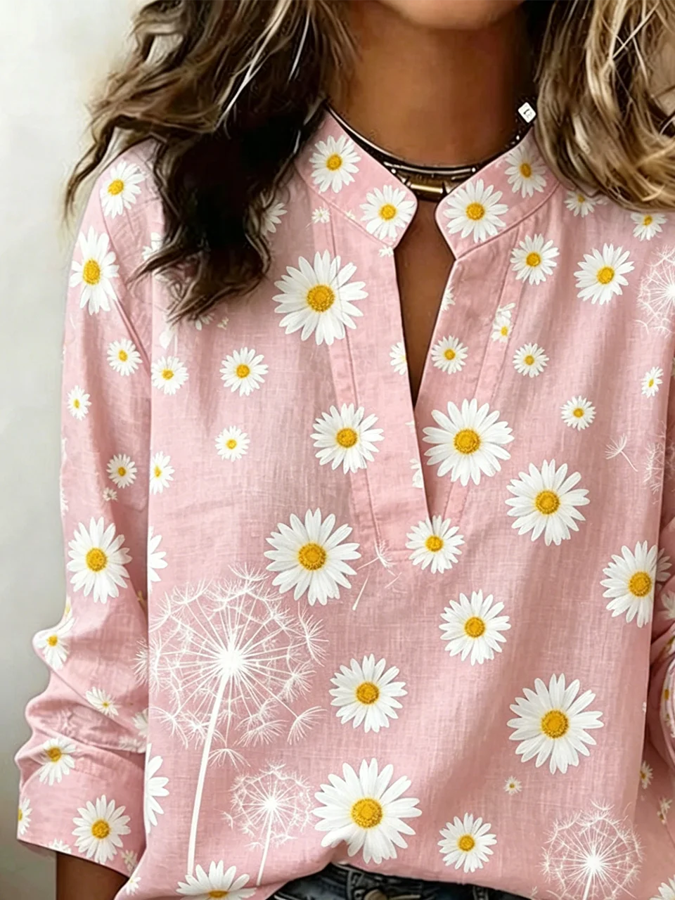 Vintage V Neck Dandelion Blouse
