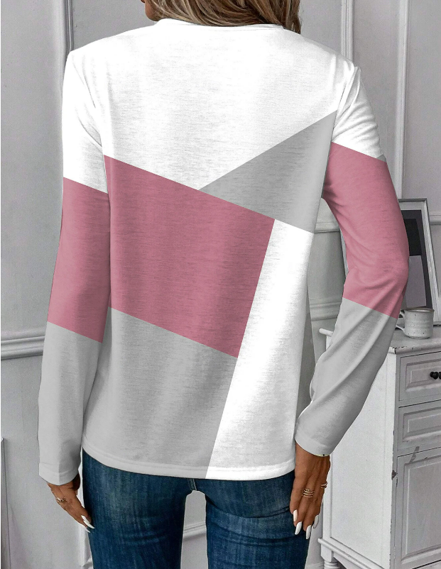 Women's Long Sleeve T-shirt Spring/Fall Blue Abstract Printing Jersey Crew Neck Daily Going Out Casual Top