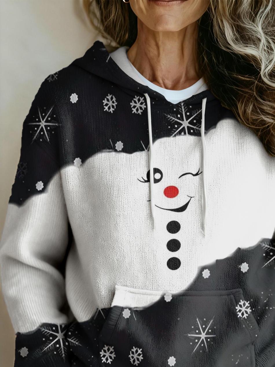 Multicolor Block Hoodie Vintage Sweater