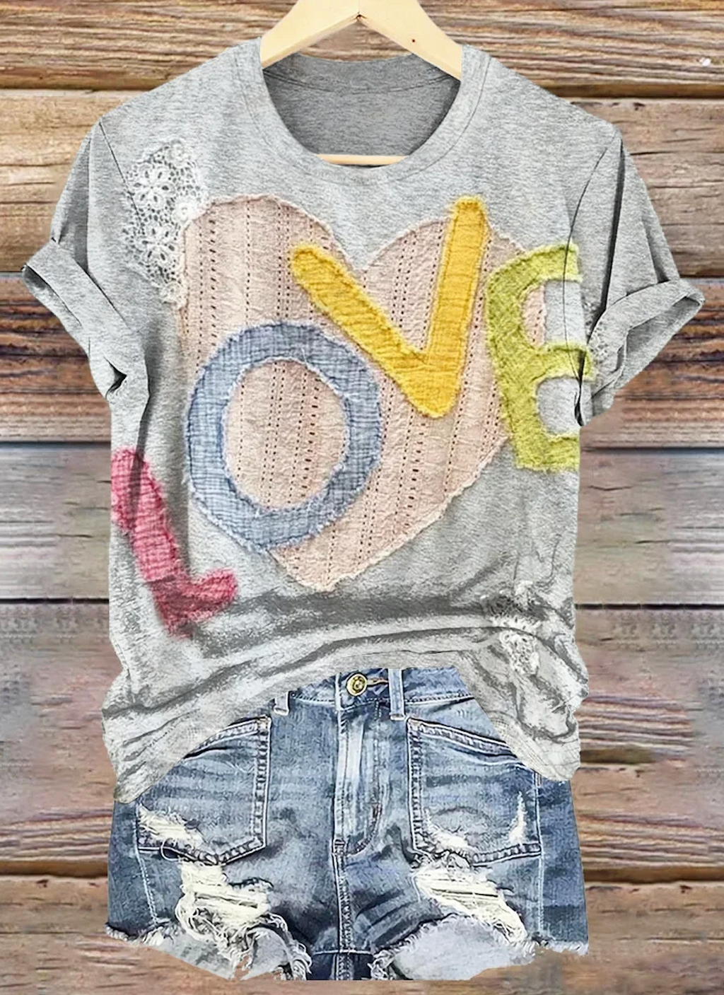 Geometric Regular Fit Vintage T-Shirt