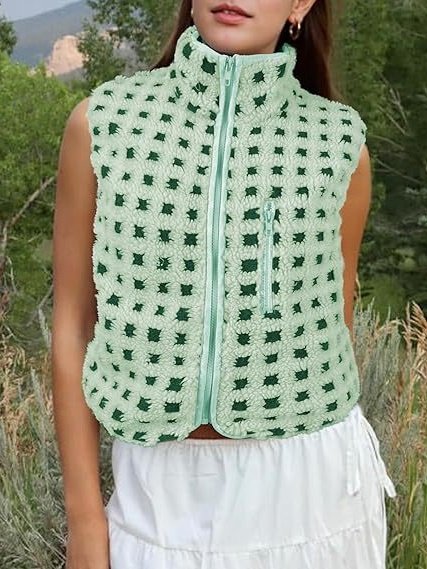 Polyester Cotton Street Mock Neck Regular Fit Vest