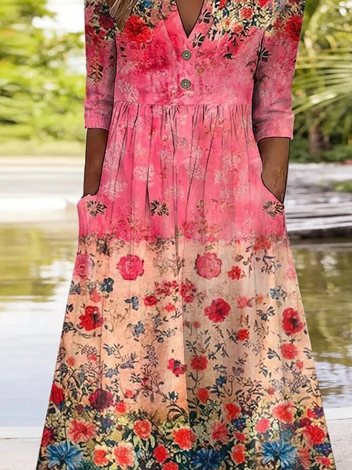 Loose Casual Half Open Collar Dress With No