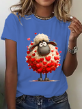 Funny Valentine Sheep Cotton T-Shirt